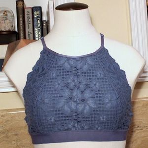 Aerie Blue Hi-Neck Bralette